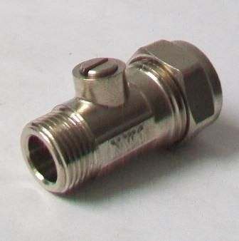 15mm x 3/8" Flat-Faced Chrome Compression Isolating Valve