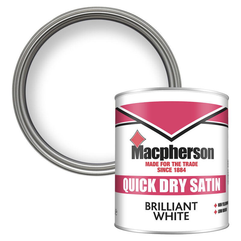 Macpherson Paint Quick Dry Satin (Water based) - Brilliant White - 1L