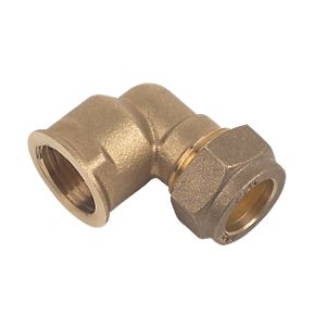 Brass compression 22mm x 3/4 bsp female elbow bend 