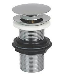 Dome "Click Clack" Unslotted Basin Waste (Mushroom) - Chrome