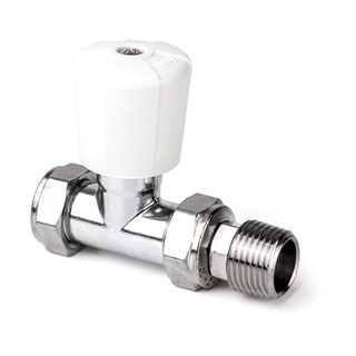 Inta i-Ten 15mm BS2767 Straight Lockshield Radiator Valve