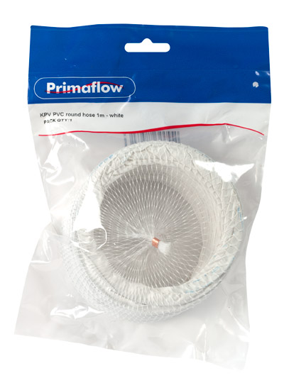 Pre-Packed PVC round hose ducting 1m - white