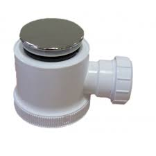 40mm Shower Waste: White Plastic w/ Trap