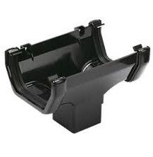117mm Square Line Running Outlet - Black
