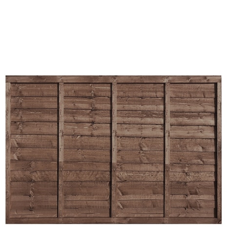 6' x 4' (1830mm x 1200mm) Waney Edge Overlap 5 Bar Fence Panel