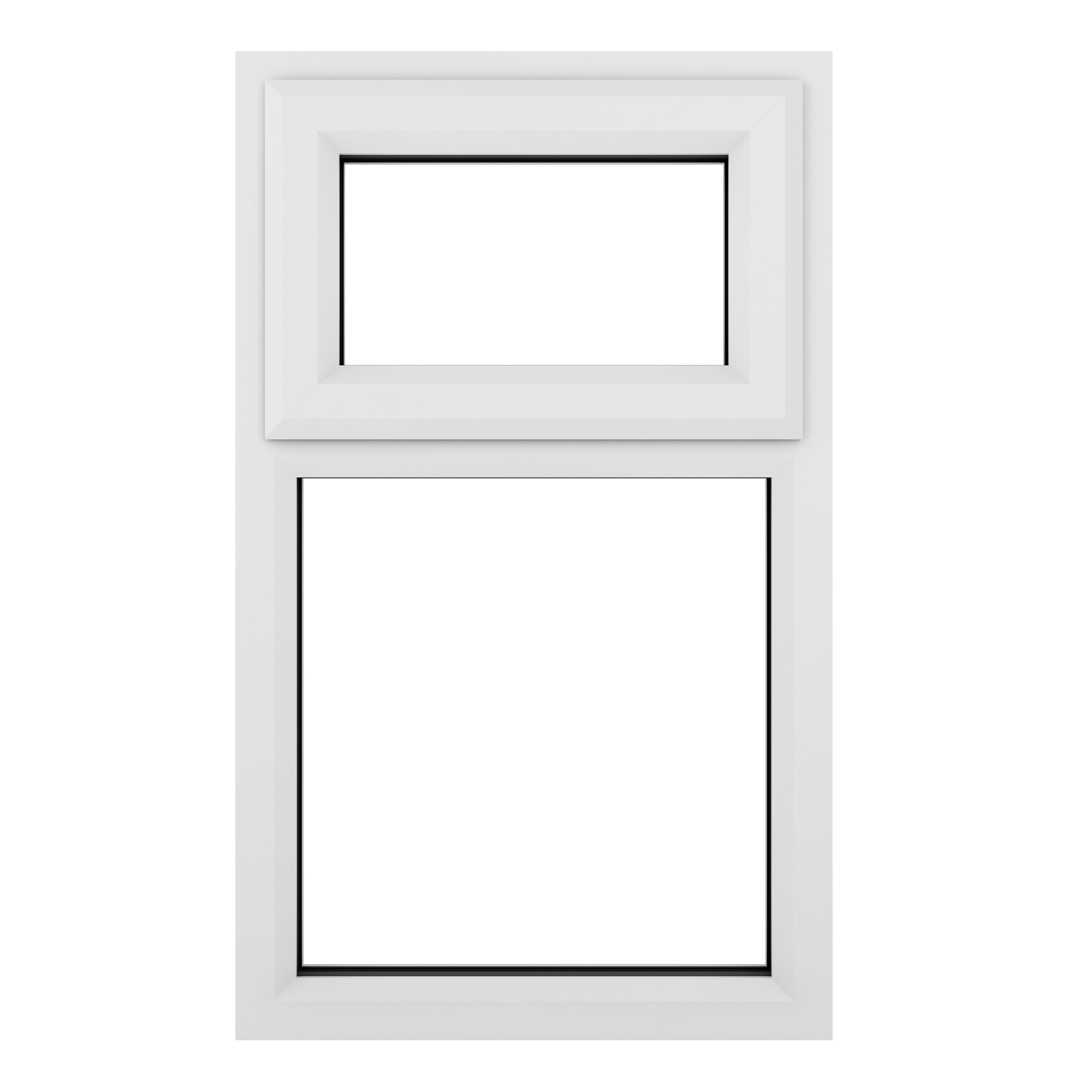 Crystal uPVC Window White A Rated Top Hung Opener Over Fixed Light 1190mm x 965mm Clear Glazing