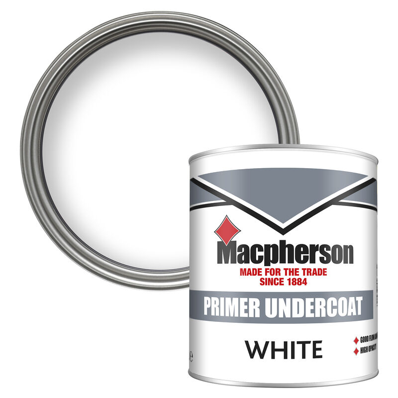 Macpherson Paint Primer Undercoat (Solvent/oil based) - White - 1L