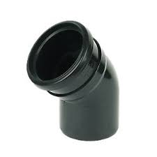 110mm Push Fit 135' Single Socket Bend - Black
