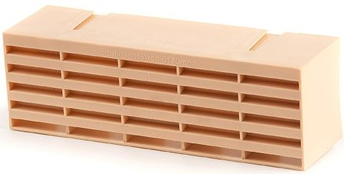 Combination 9" x 3" Plastic PVC Airbrick (1201AB) - Buff 