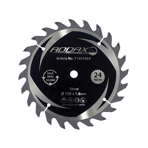 Addax TCT 150mm Circular Saw Blade (10mm Bore) - 24 Teeth (Coarse/Medium)