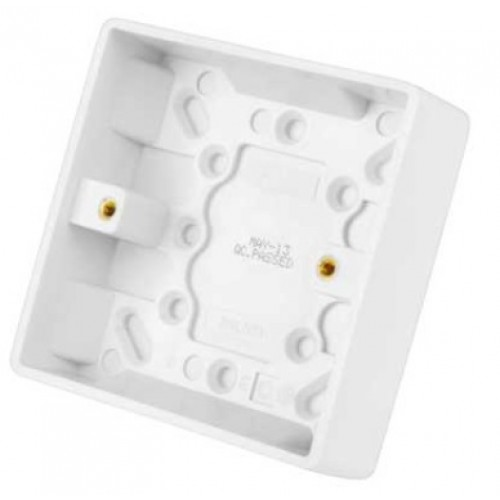 Selectric Smooth Surface Patress Box - 25mm - 1 Gang