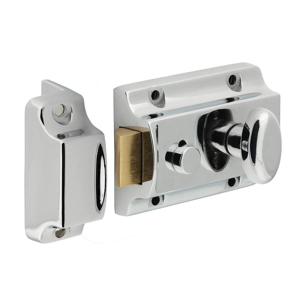 Timco Traditional Nightlatch (91mm case / 60mm backset) - Chrome 