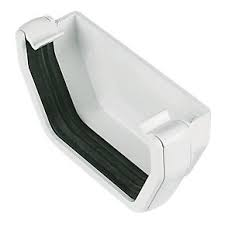 117mm Square Line External Stop End - White