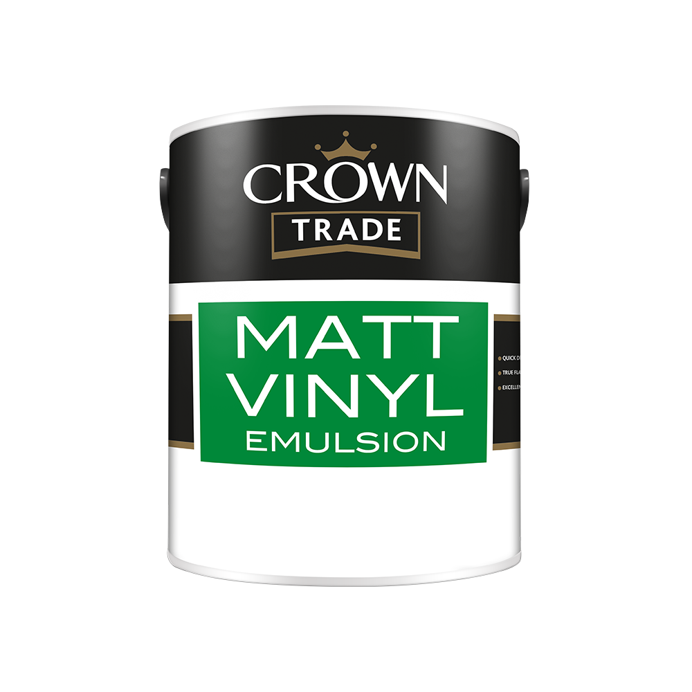 Crown Trade - Matt Vinyl Emulsion - White - 5L