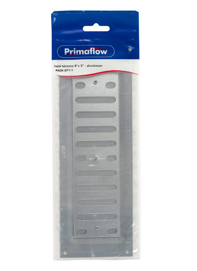 Pre-Packed Vent hit/miss 9" x 3" - aluminium