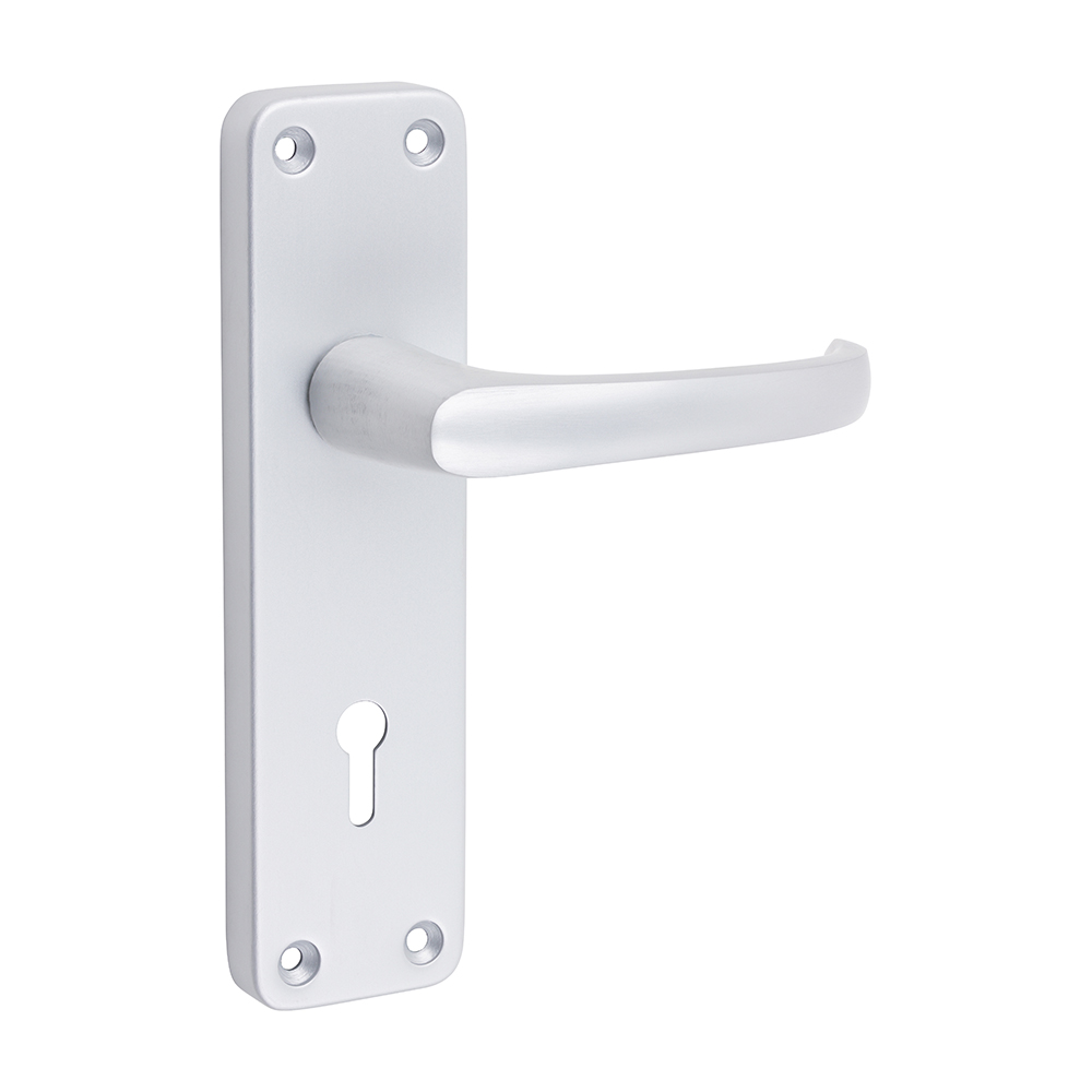 Timco Contractors Lever Lock Handles - Satin Anodised Aluminium