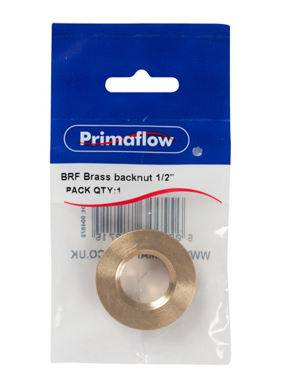Pre-Packed BRF Brass Backnut 1/2" (Pack of 1)