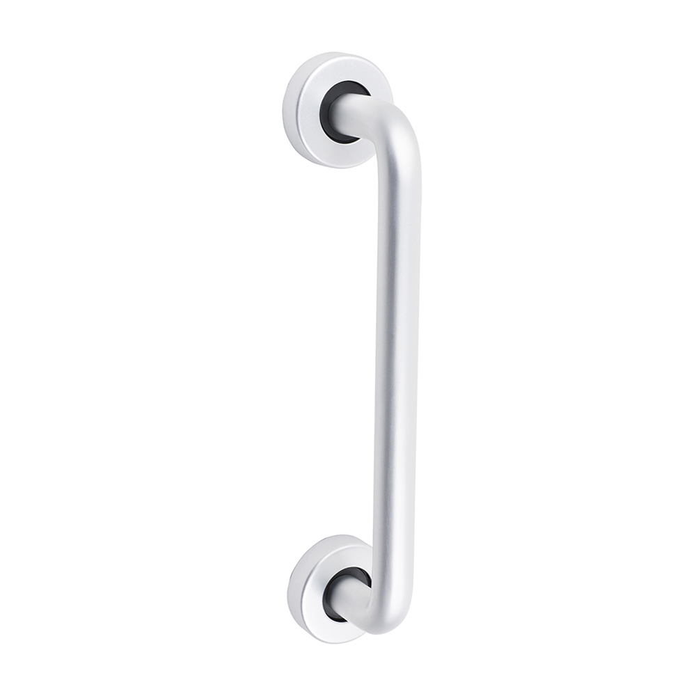 Timco 229 x 19mm D Shaped Pull Handle On Rose - Satin Anodised Aluminium