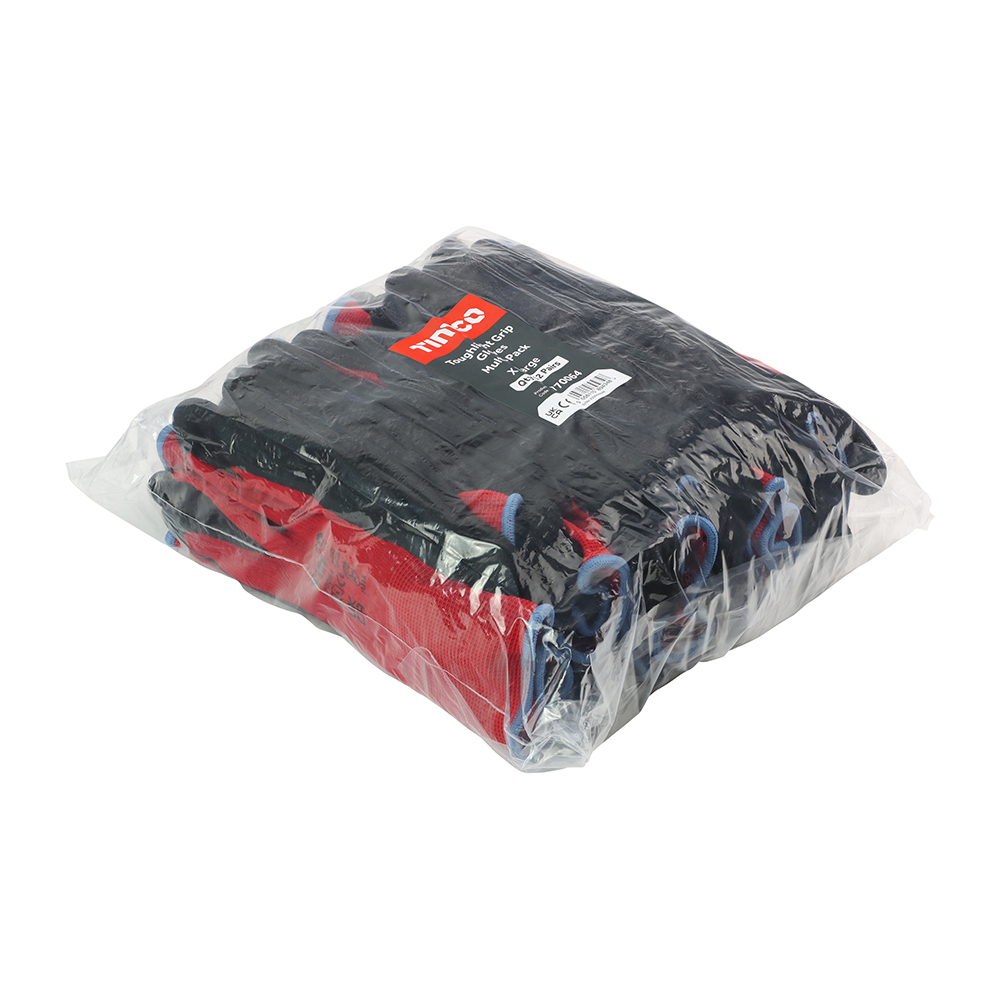 TIMco Toughlight Grip Gloves - Sandy Latex Coated Polyester - Extra Large (PACK OF 12 PAIRS)