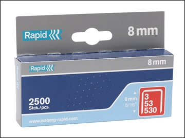 Rapid Type 53/8B 8mm Galvanised Staples (Box of 2500)