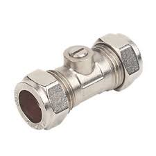 WRAS APPROVED 15MM X 1/2" INCH BSP STRAIGHT SERVICE VALVE CHROME 