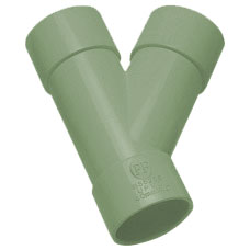 32mm Solvent Weld Waste 45' Branch  - Olive Grey