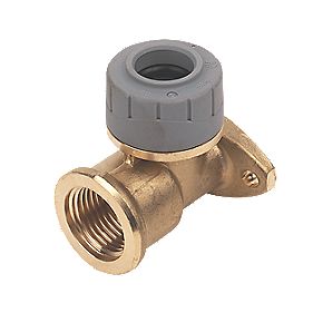 Polyplumb 15mm Wall Plate Elbow Brass 