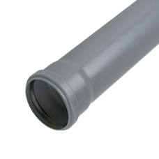 110mm Push Fit 3 metre Single Socket Pipe - Grey