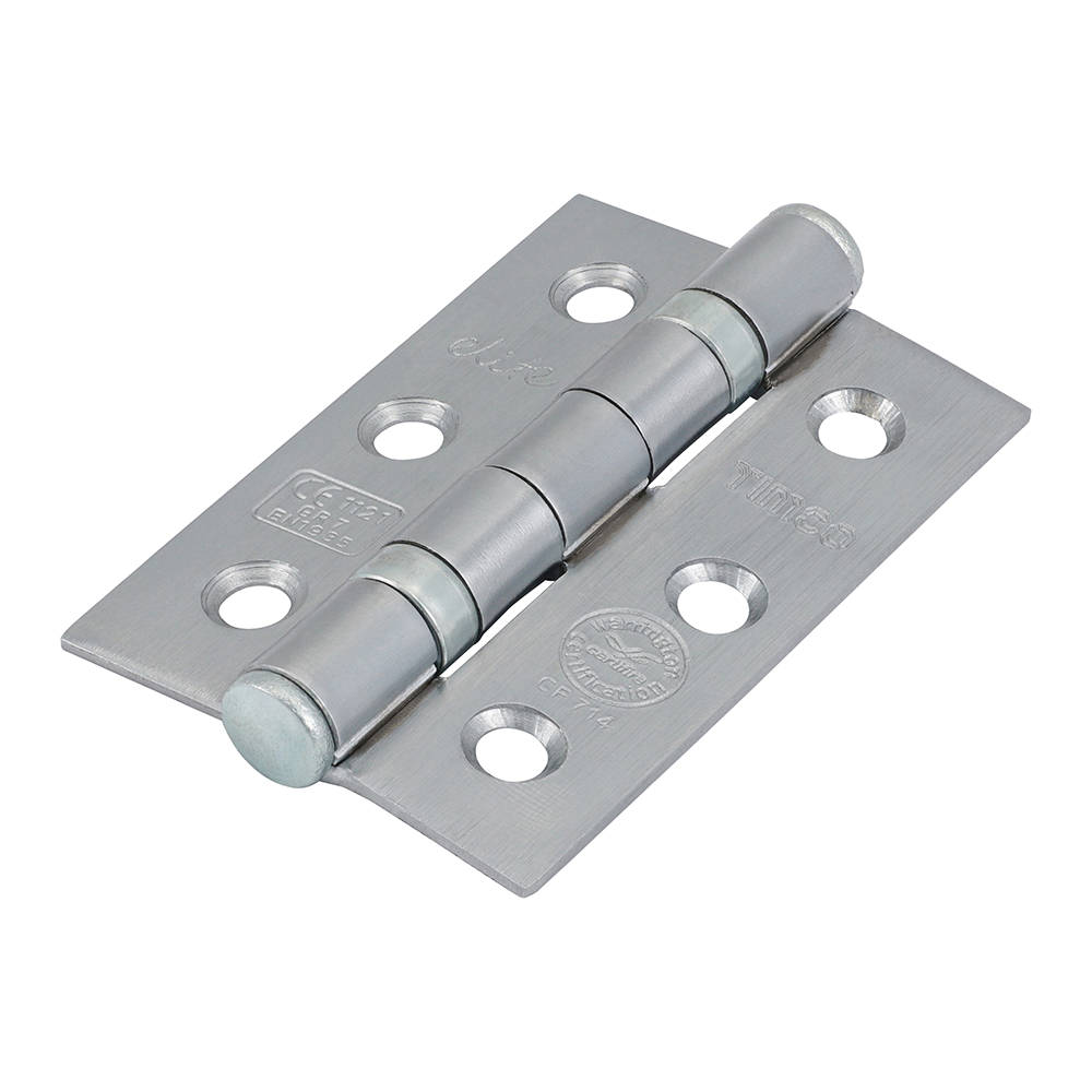 Timco Grade 7 Ball Bearing Fire Door Hinges 76 x 51mm - Satin Stainless Steel (Pack of 2)