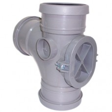 110mm Push Fit Triple Socket Access Branch - Grey