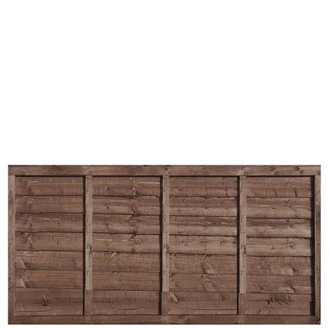6' x 3' (1830mm x 900mm) Waney Edge Overlap 5 Bar Fence Panel