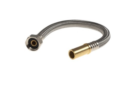 1/2" Swivel x 15mm x 300mm Brass Shank Braided Flexi Tap Connector