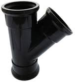 110mm Push Fit 135' Triple Socket Branch - Black