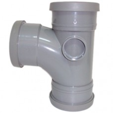 110mm Push Fit 90' Triple Socket Branch - Grey