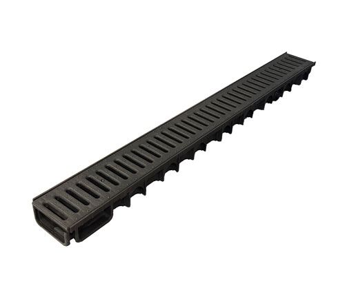Slim Aco BG-Graspointer Recycled Polypropylene Channel C/W PLASTIC Slotted Grate (56mm Low Profile, 1m Long)