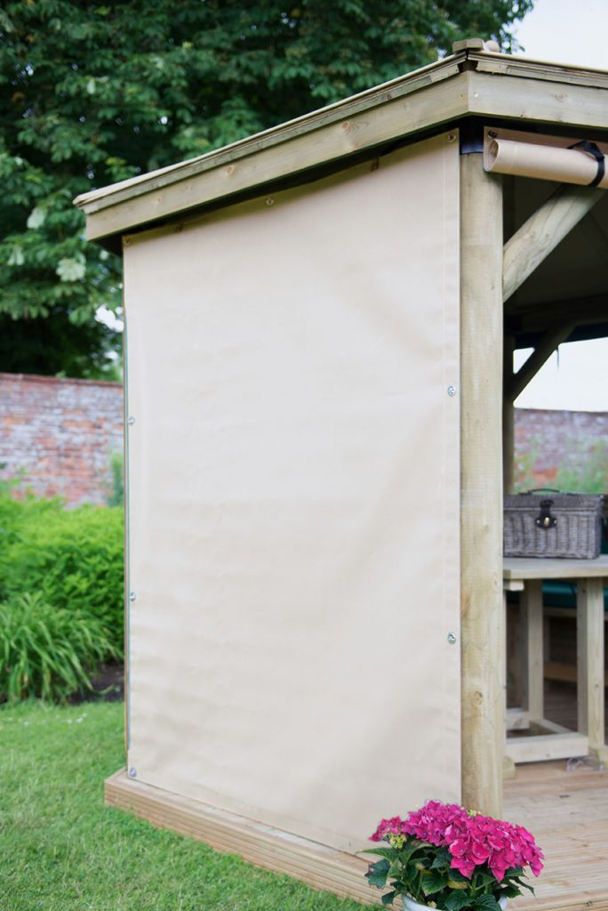 Forest Garden DTS 3.5m Square Wooden Gazebo Curtains - Cream