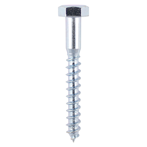TIMco 10.0 x 80 Hex Head Coach Screw DIN 571 - BZP (Pack of 4)