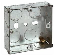 Flush Galvanised Steel Wiring Box - 1 Gang - 25mm