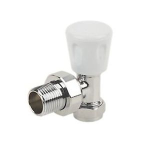 15mm Chrome Radiator Valve Angled to 1/2" (Nut & Olive)
