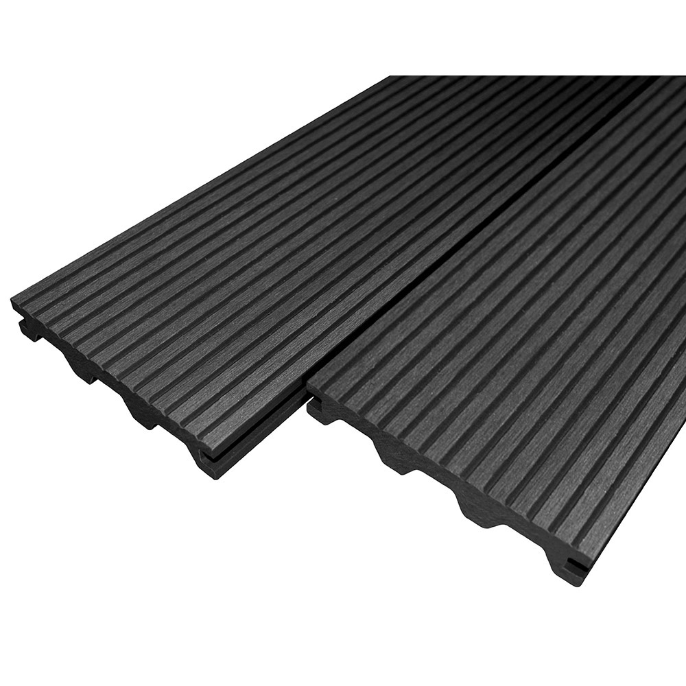 BuildDeck VICTORIA Low-Slip Castle Groove Bridge Board Composite Decking - Ebony - 135 x 23 x 3600mm (3.6m)