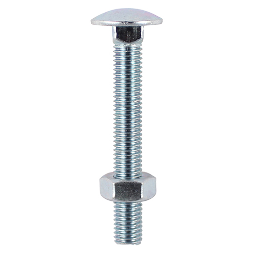 TIMco M12 x 130 Carriage Bolt & Hex Nut - BZP (Bag of 12)