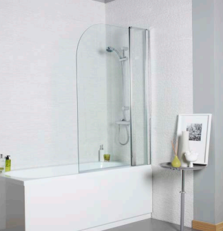 K-Vit Koncept Straight Bath Screen Radius Edge With Panel 6mm