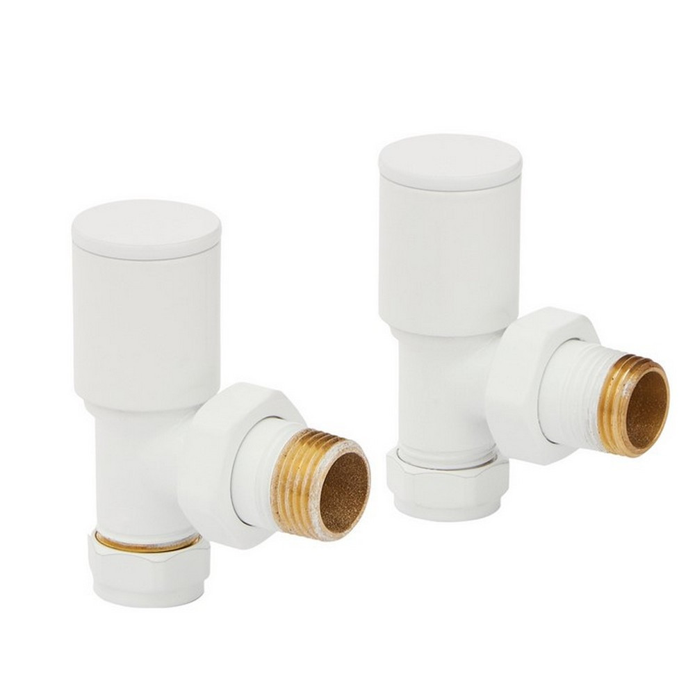 Towel Rail Valves - 15mm Angled (Pair) - WHITE