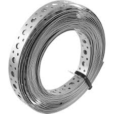 Perforated 12mm Steel Strapping Fixing Band - Roll of 10m