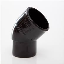 50mm Solvent Weld Waste 45' Spigot Bend - Black