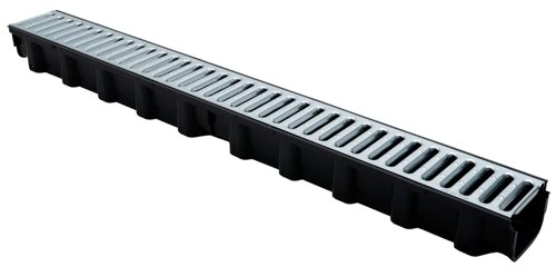 1 metre A15 Channel Drainage and Galvanised Grate (1000mmx114mmx78mm)