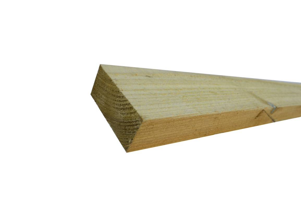 38x88mm (1.5x3.5") Brown Treated Motorway Rail - 3.6m