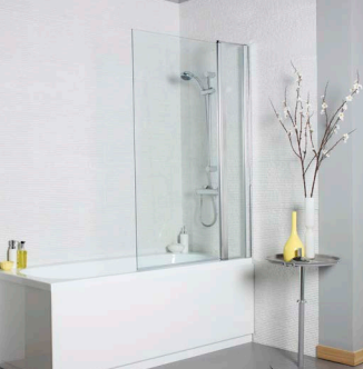 K-Vit Koncept Straight Square Bath Screen With Panel 6mm