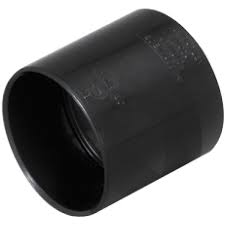 50mm Solvent Weld Waste Straight Coupler - Black