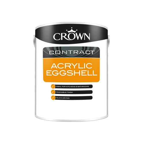Crown Contract Acrylic Eggshell (Water Based) - Brilliant White - 2.5L